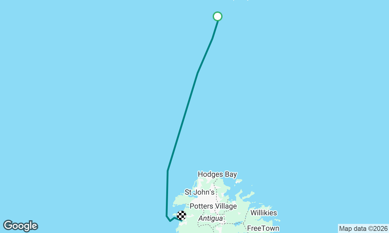 Coconut Bay, Barbuda to Jolly Harbour, Antigua