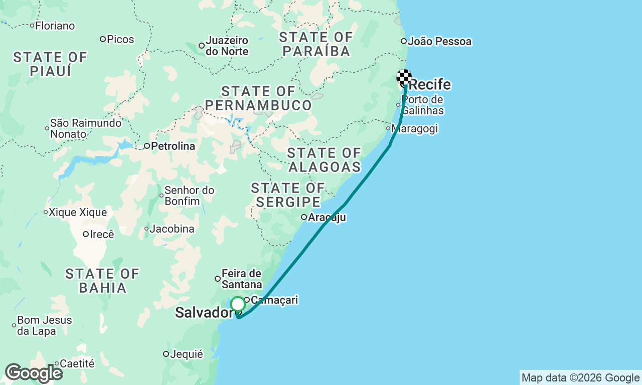 Salvador to Recife Passage, Brazil