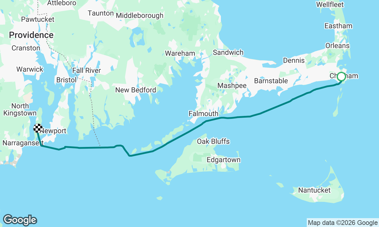 Chatham, MA to Mackerel Cove, RI. 
