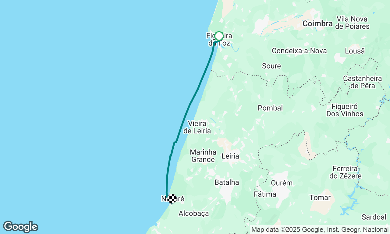 Foz to Nazare (to find waves)