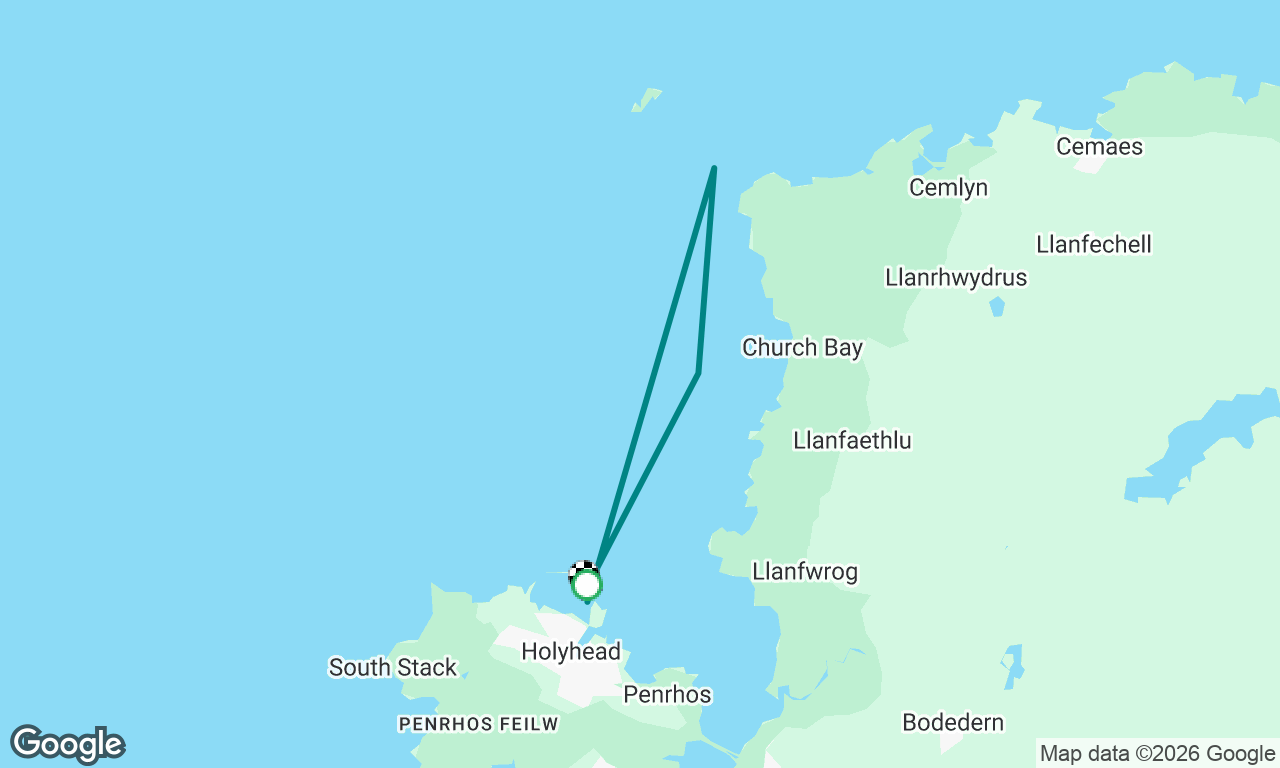Lively sail to Carmel Head from Holyhead Marina.