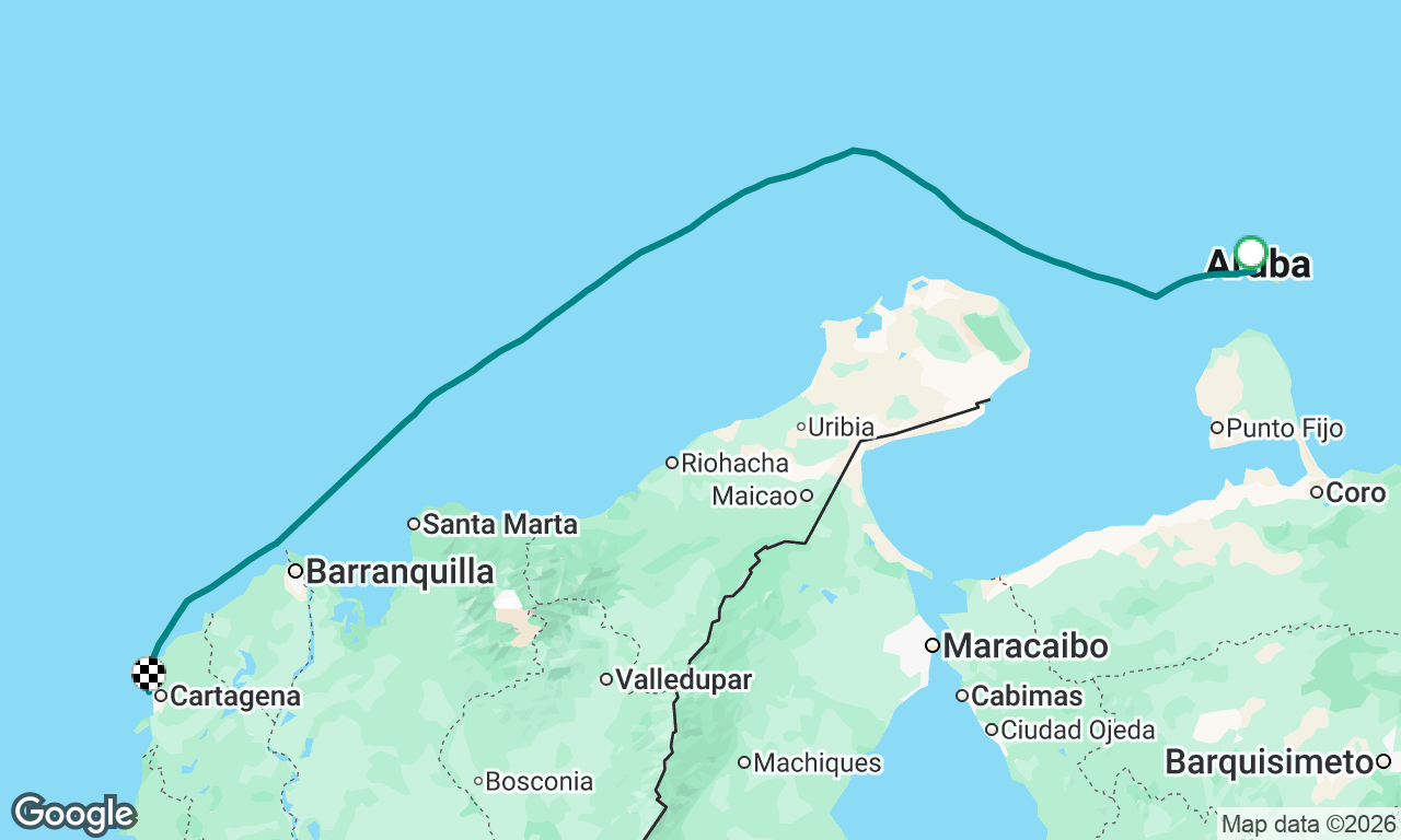 Aruba to Cartagna