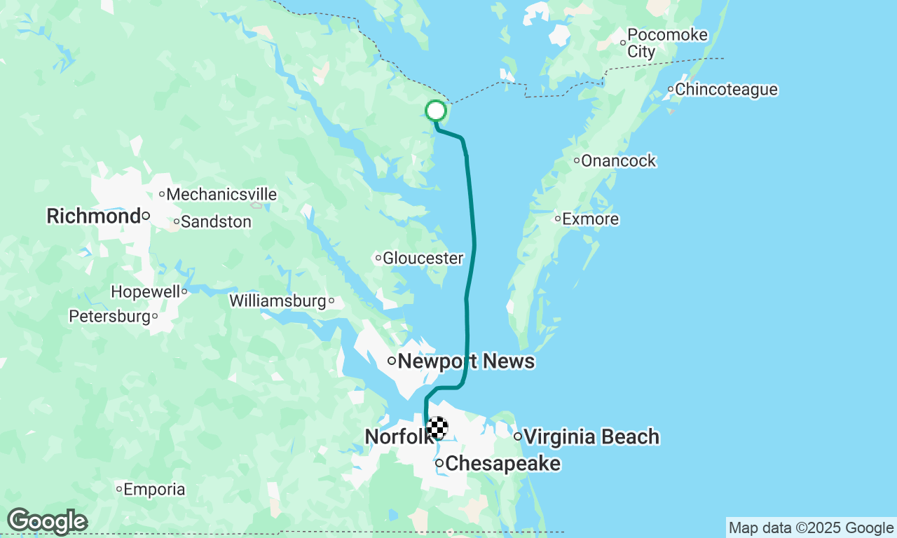 Reedytown to Norfolk