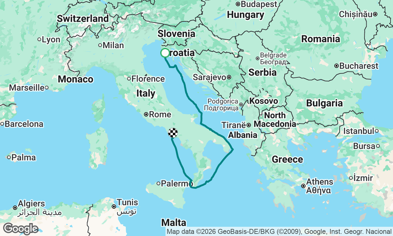 The Three Volcanoes Expedition: Pula to Naples