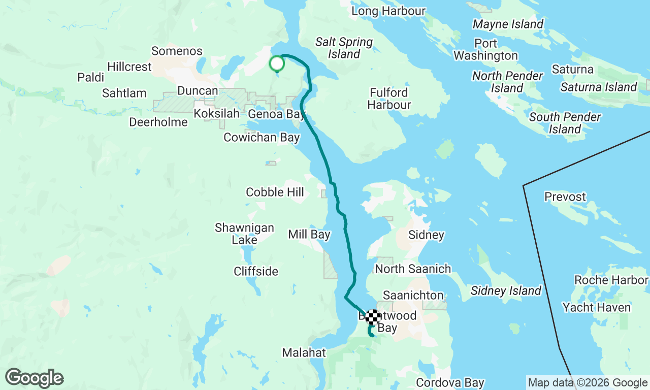 Maple Bay to Butchart Cove.