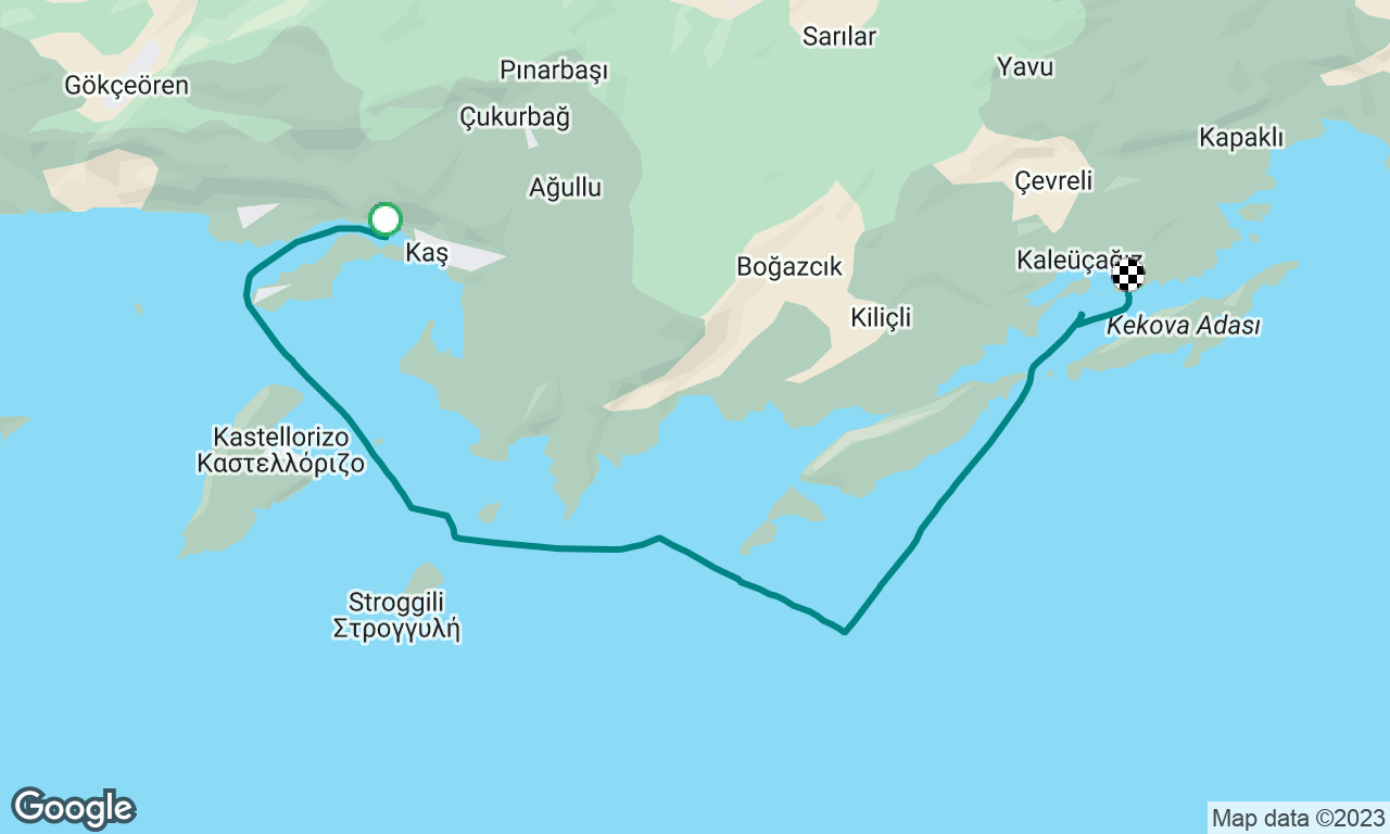 Türkiye Cruise 2023 - Kaş to Kaleköy (which means Castle Bay, but not to be confused with a place 600m east called Castle Bay) in Kekova area. 
