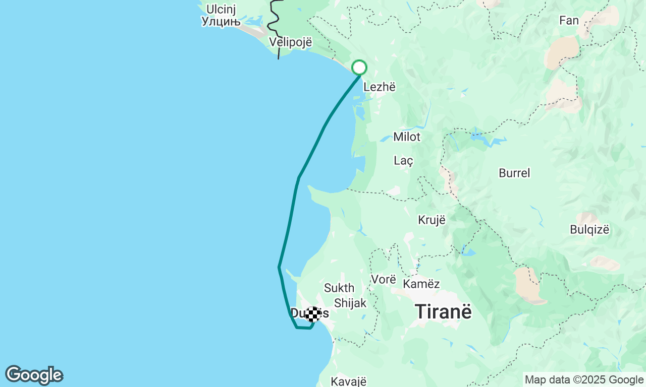 Shengjin to Durres