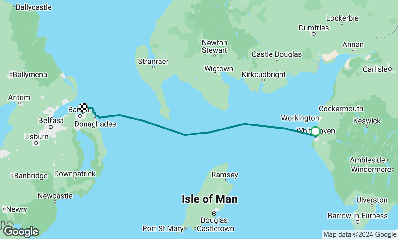 Whitehaven to Ballyholm Bay,  Summer 23 Rboot Solo