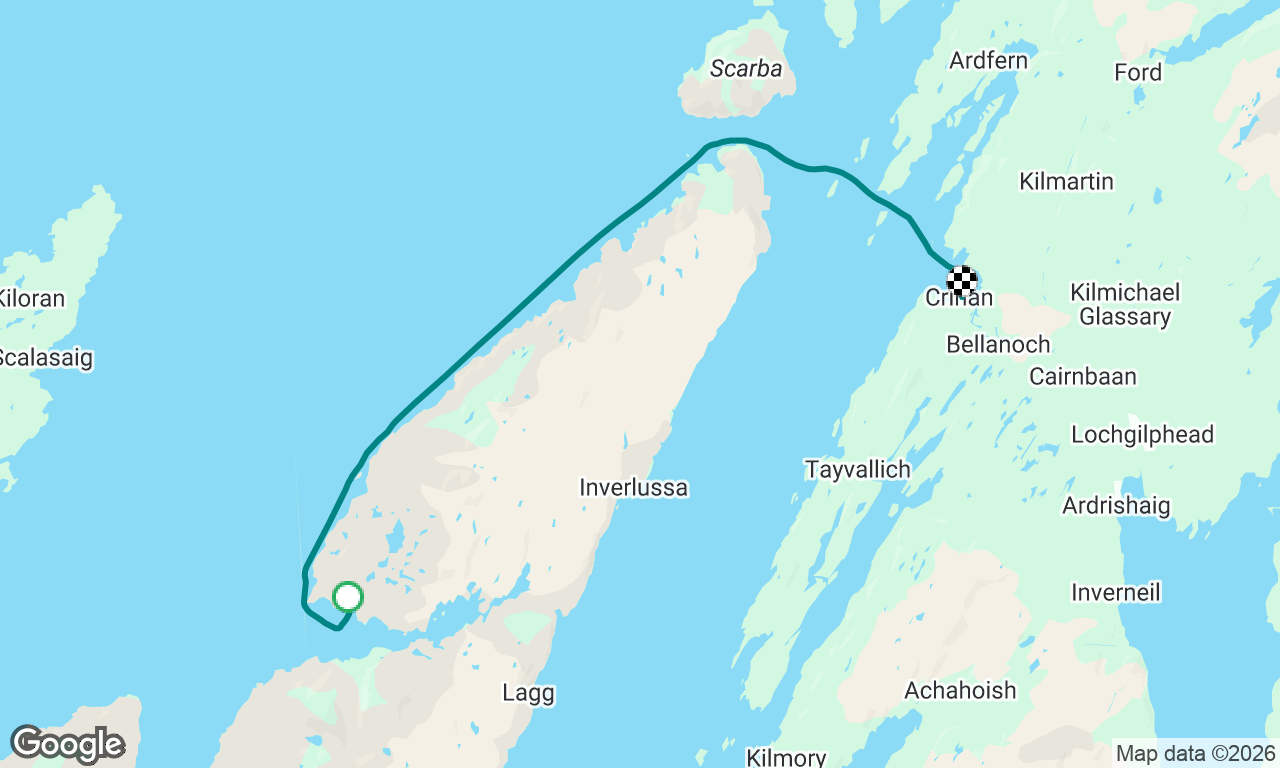Loch Tarbert Jura to Crinan basin