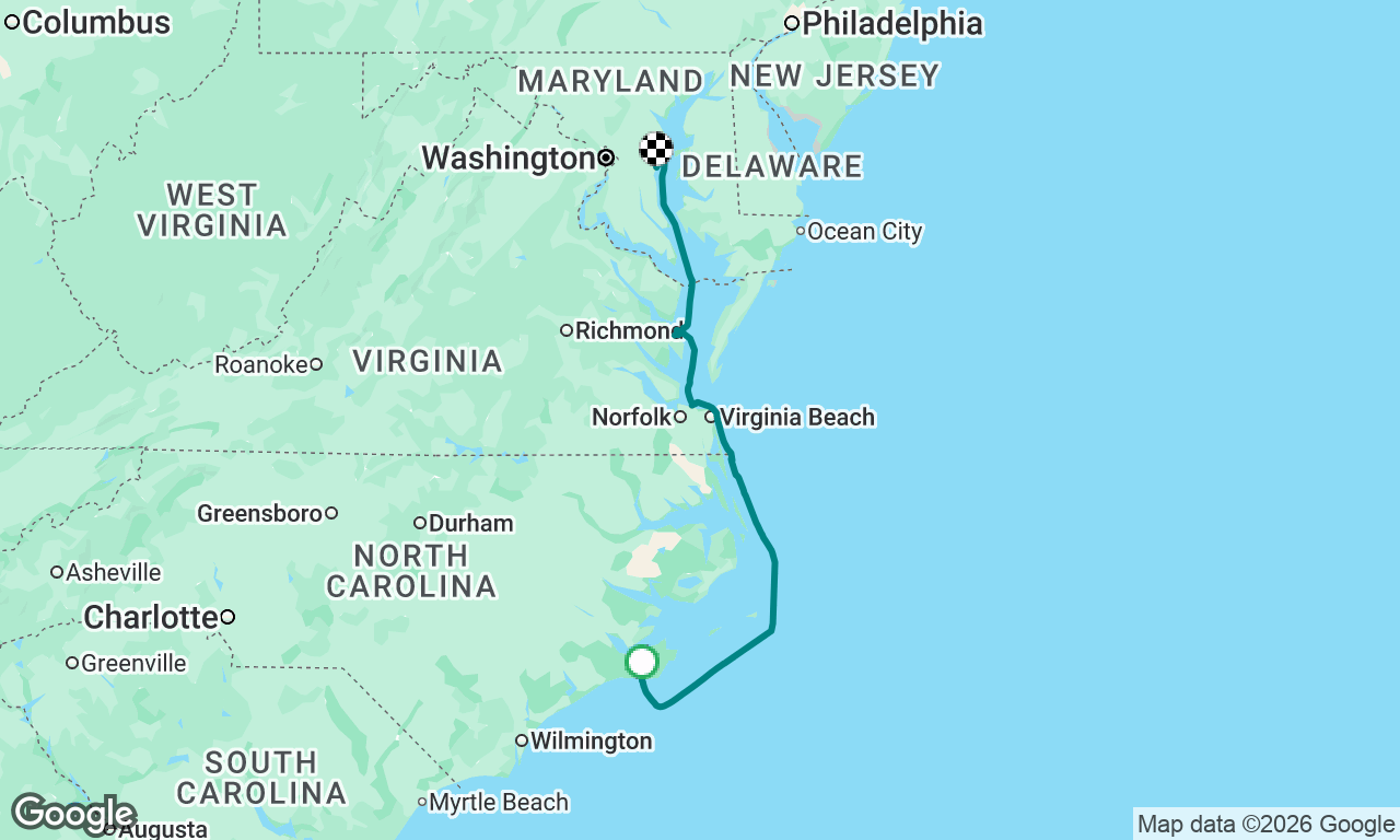 Beaufort, NC to Shady Side, Md