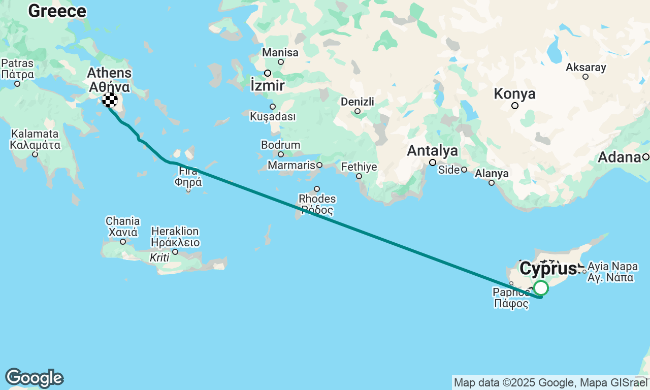 Cyprus to Flisvos, Athens