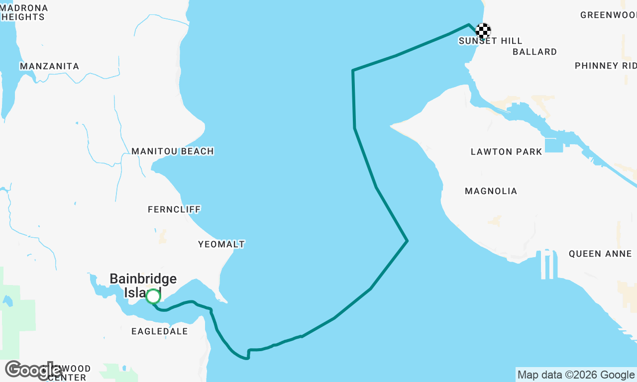 Bainbridge Island -> Shilshole in nice fall breeze