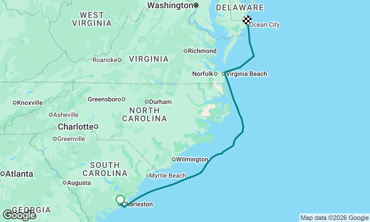 Charleston to Ocean City