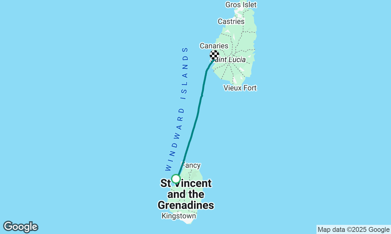St Vincent to Soufriere, St Lucia