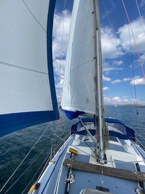 Voyage photo from yacht to IOM to marshal at the TT