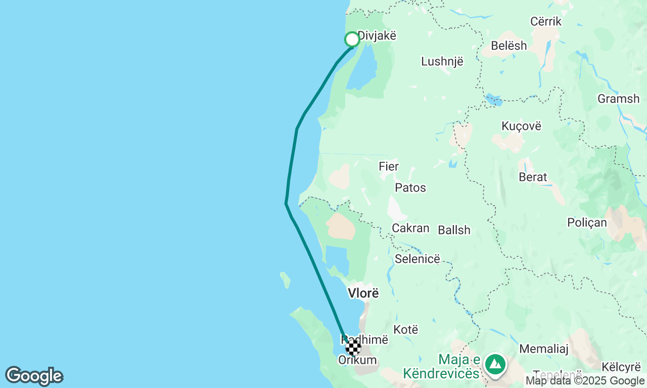 Divjake to Orikum (Vlores)