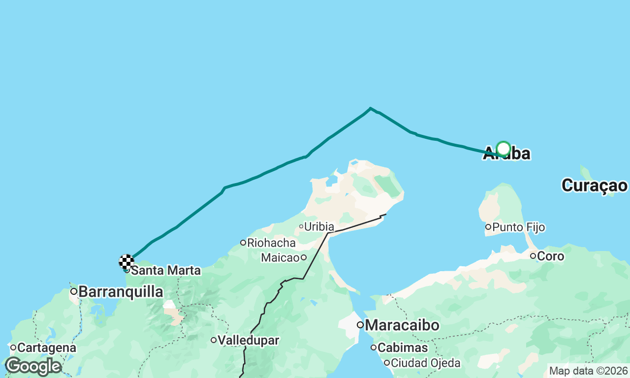 Oranjestat to Santa Marta
