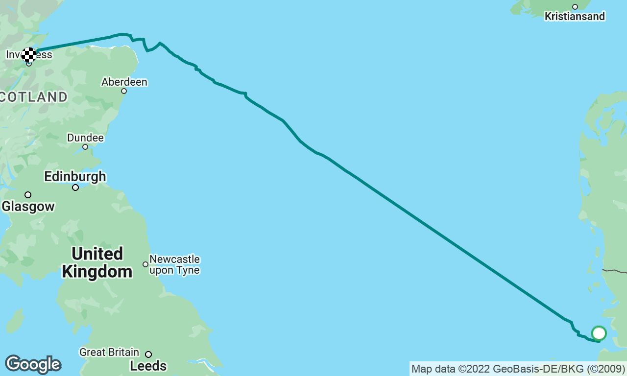 North Sea leg of delivery passage Germany to Scotland