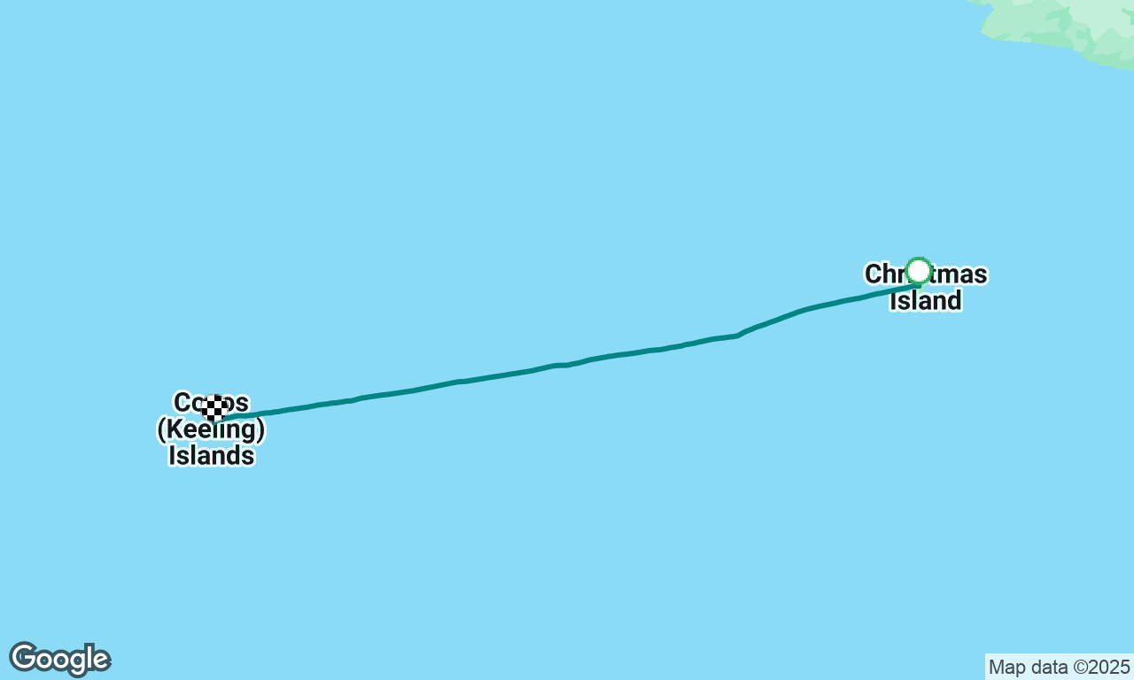 Christmas island to Cocos Keeling