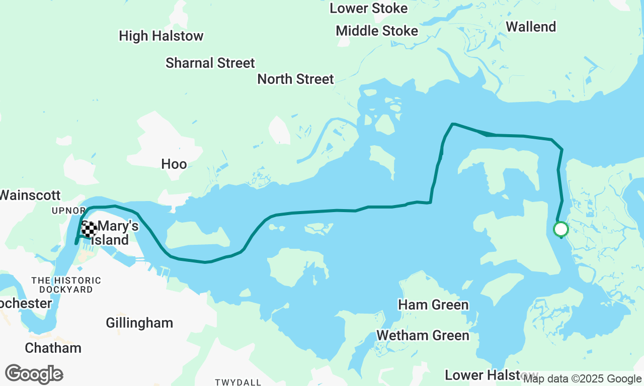 A very pleasant sail back from Stangate