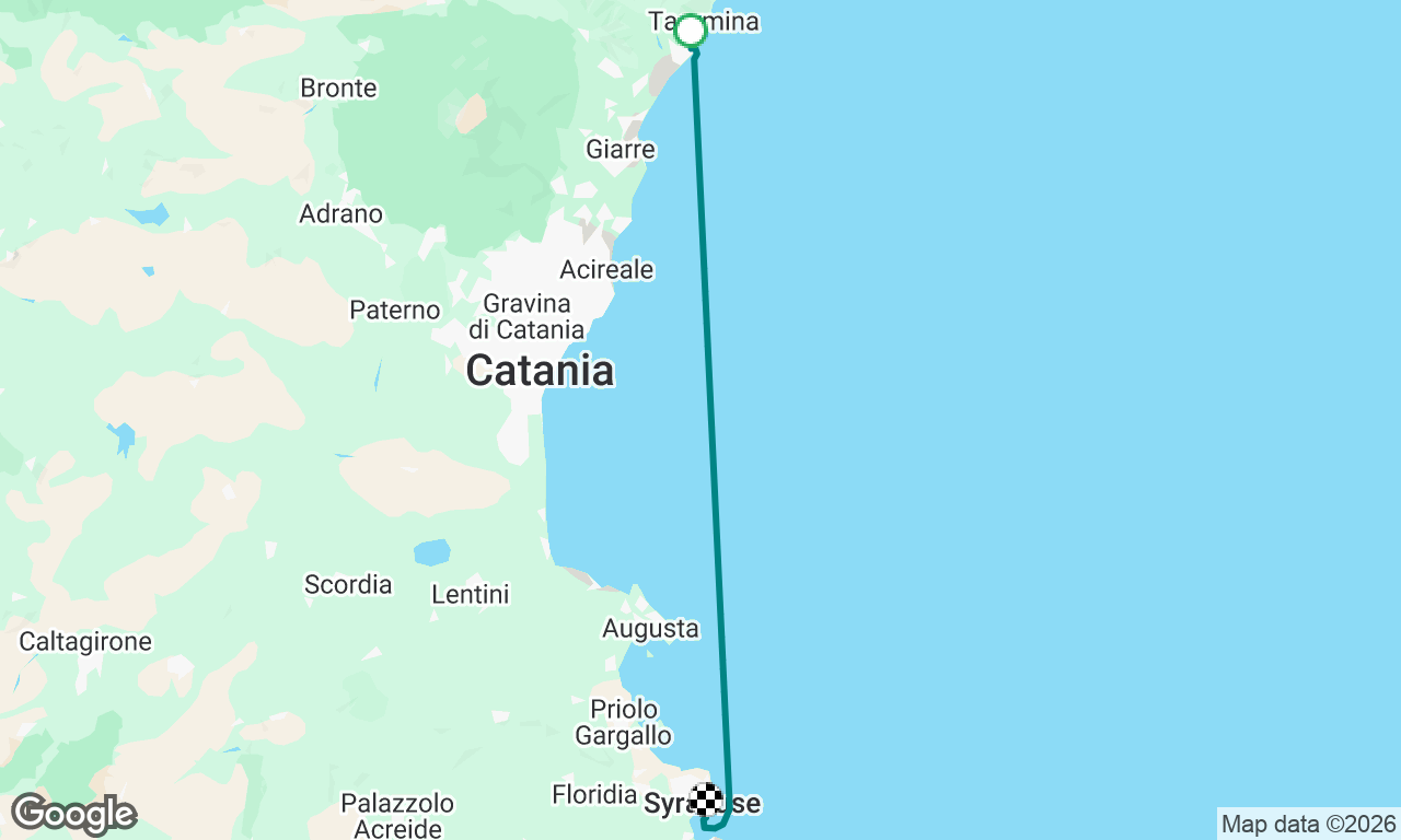 Taormina to Syracuse