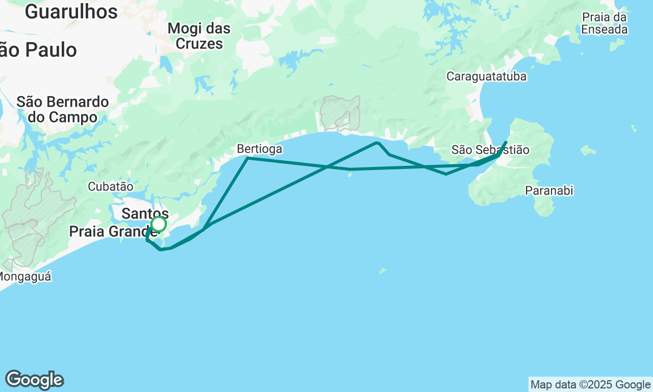 De Santos a Ilhabela e retorno - Curso Fev 25