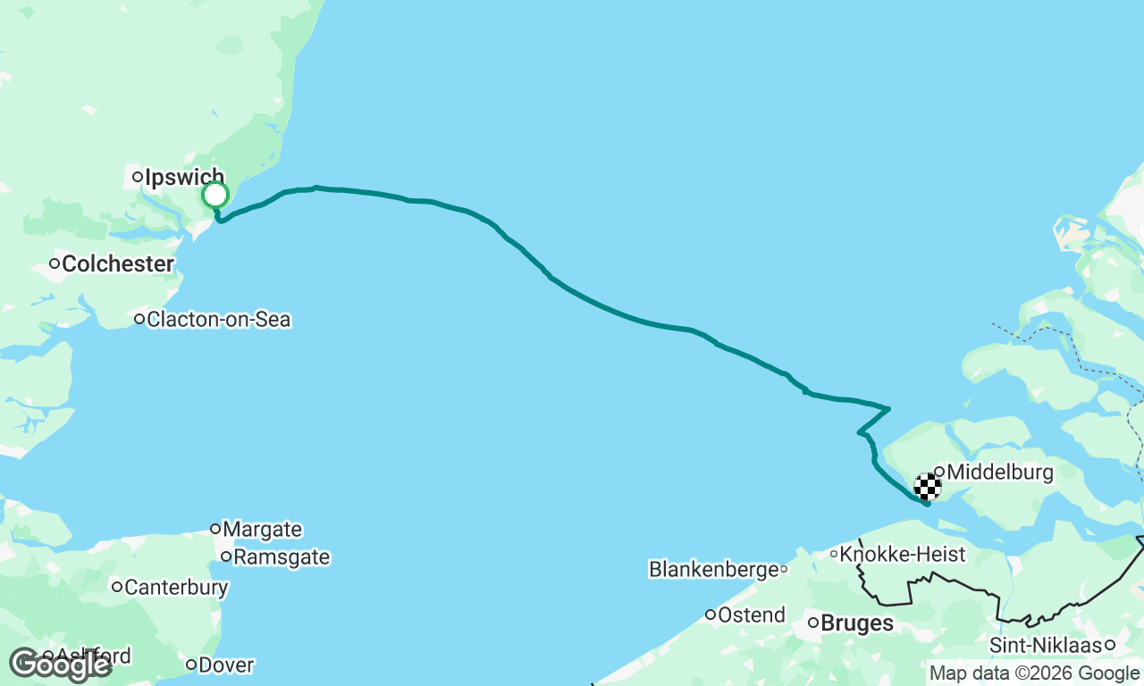 Felixstowe Ferry to Vlissingen (Holland) 