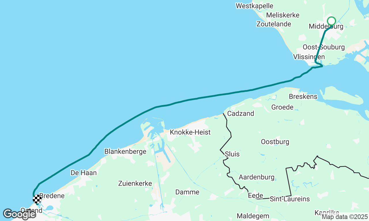 Middelburg naar Oostende