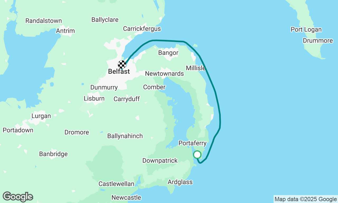 Strangford Lough to Belfast city center 