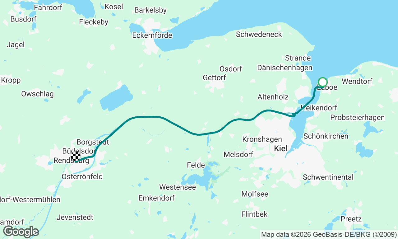 Kiel/Laboe til Rendsburg