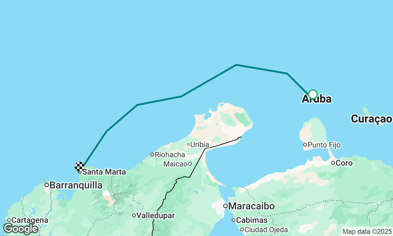 Aruba to Santa Marta Colombia 