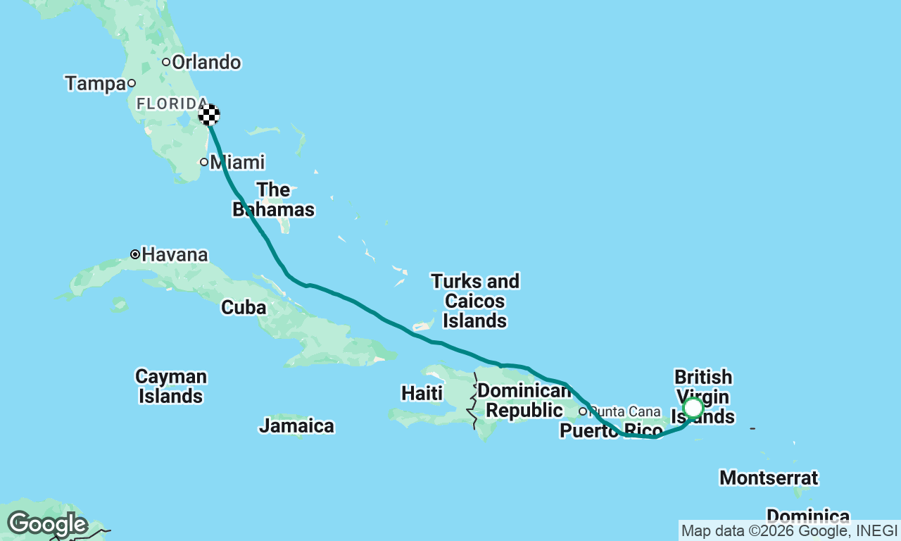 St. Thomas to West Palm Beach, FL