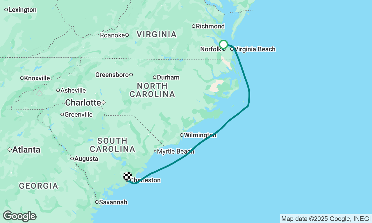 Norfolk to Charleston