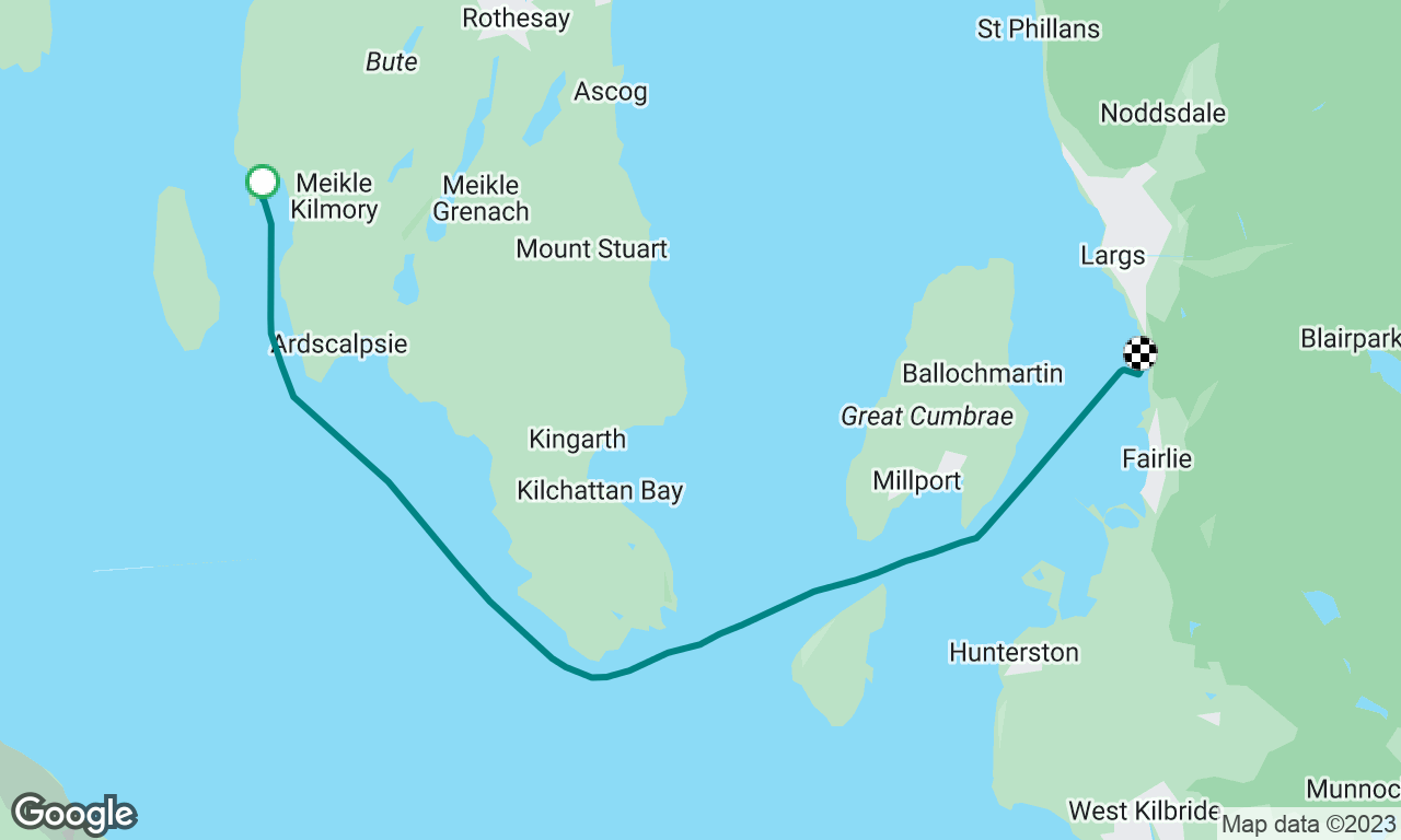 St Ninians Bute, back to Largs
