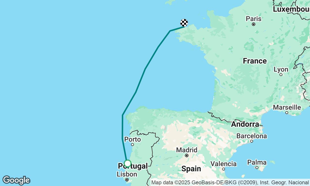 Nazaré to Roscoff 