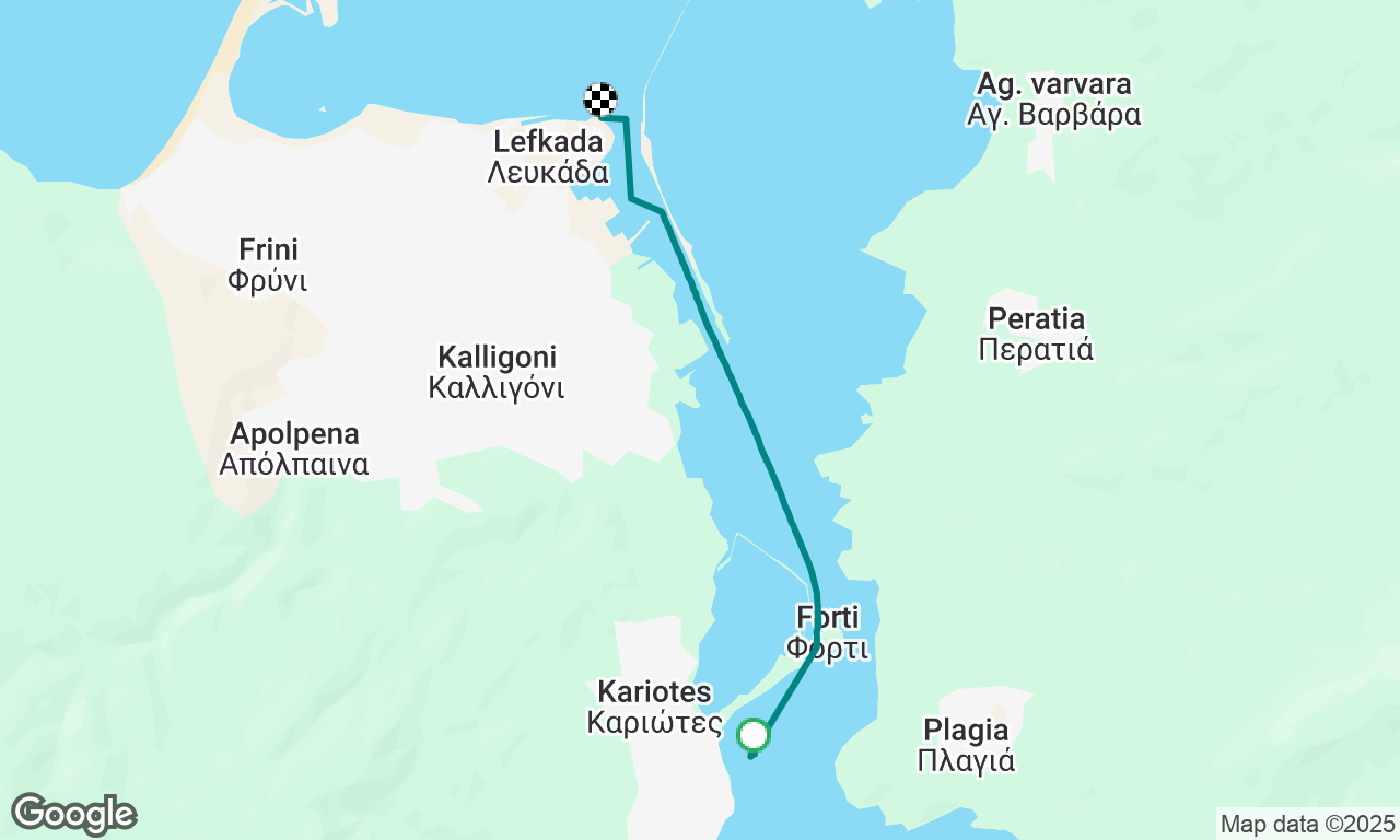 Kariotes to Lefkada Port 