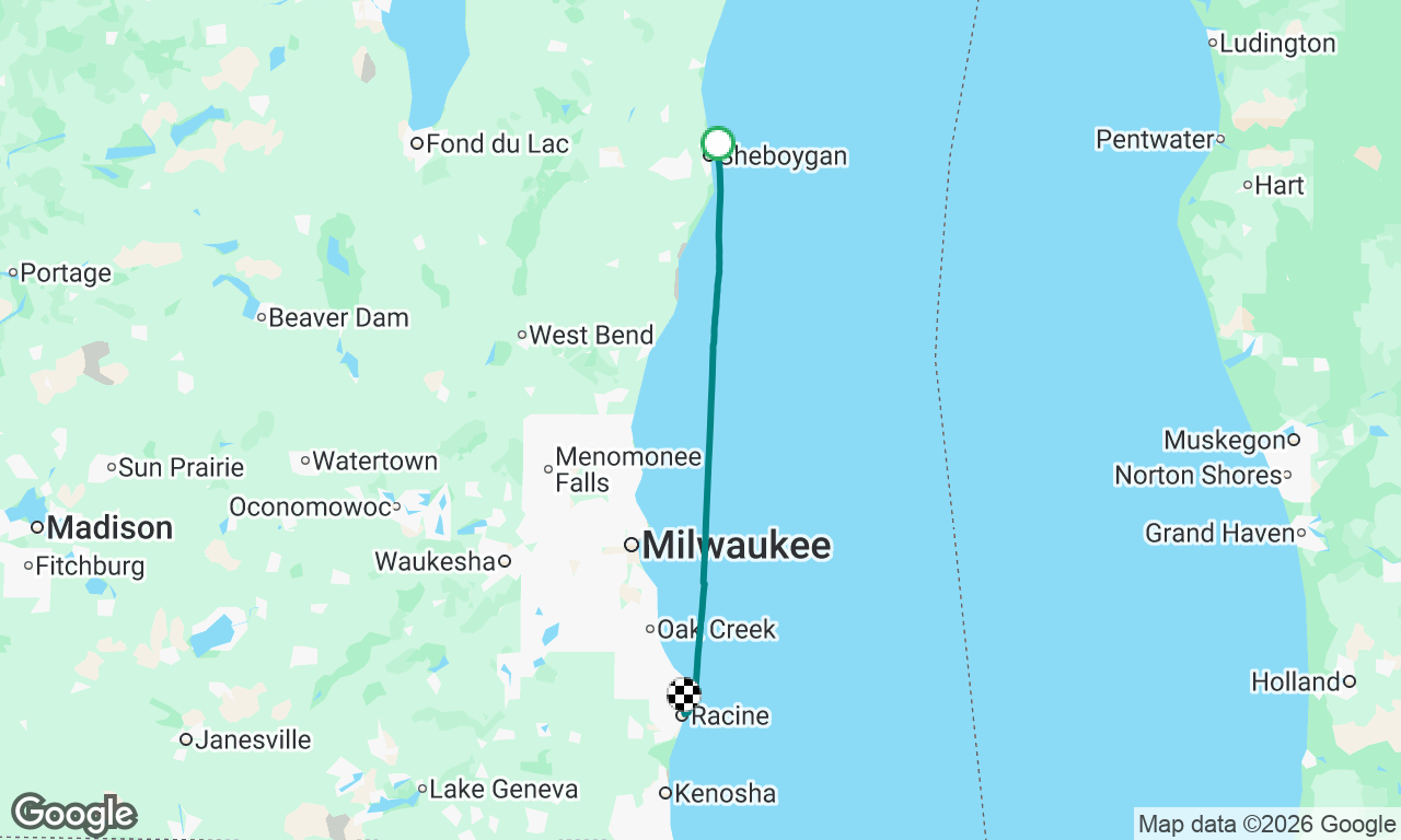 Sheboygan to Racine, WI