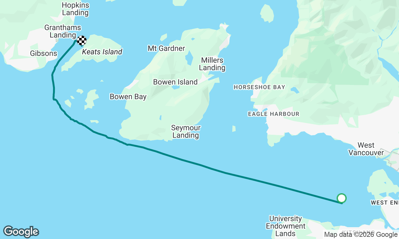 Vancouver to Keats island