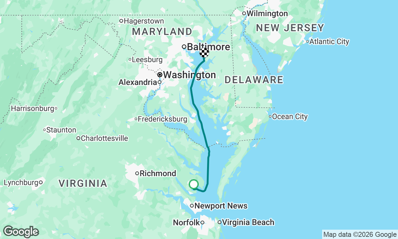 Fast Motor up the Chesapeake 