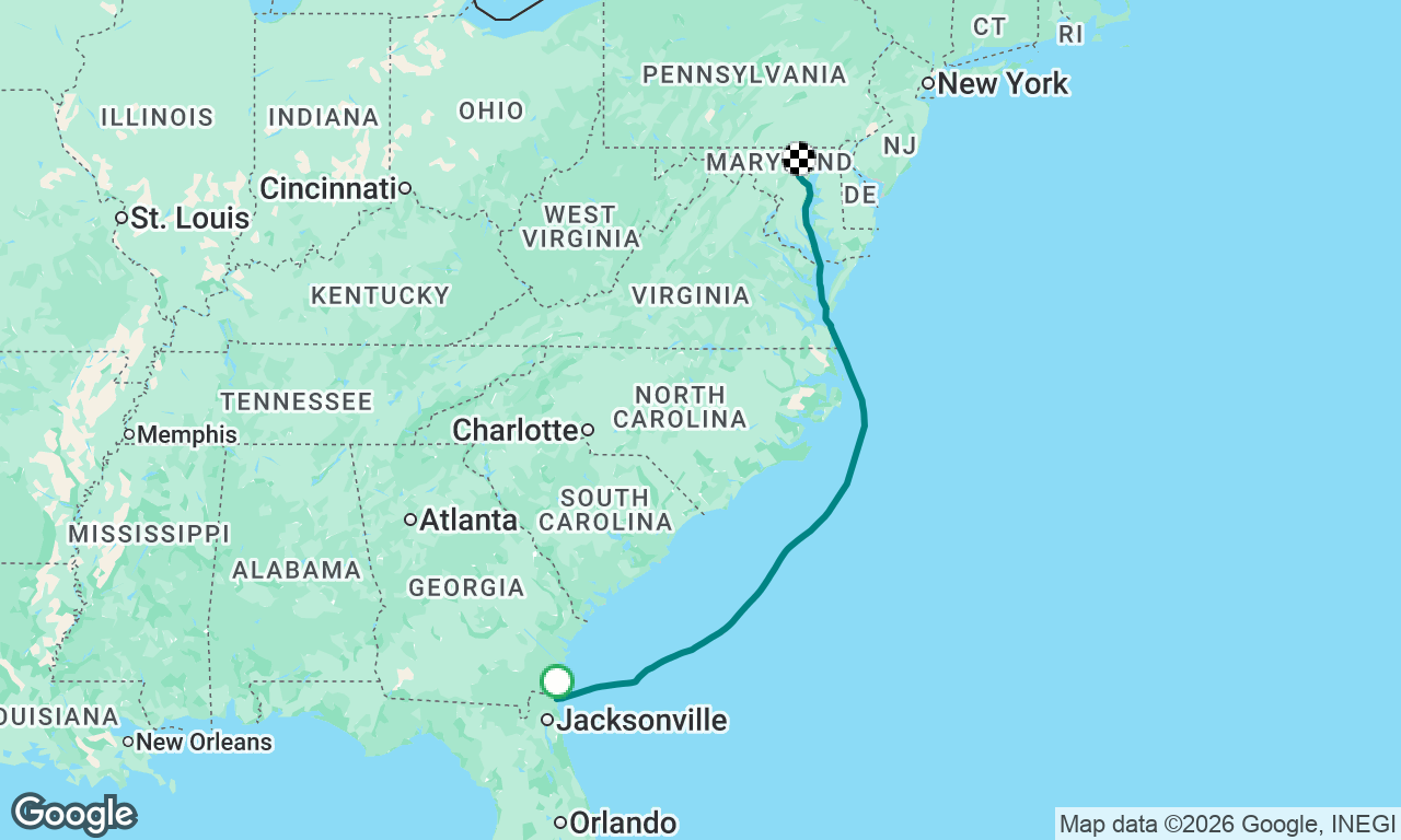Fernandina Beach to Baltimore MD