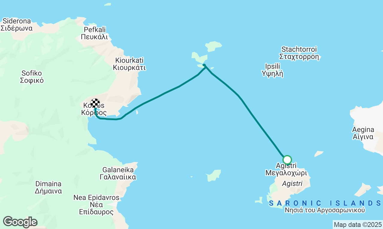 Aghistri to Korfos