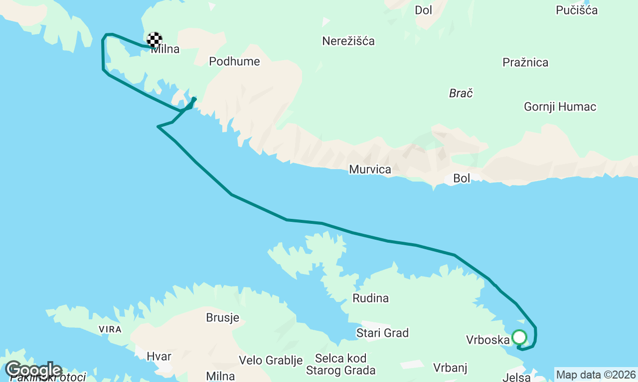 Jelsa to Milna