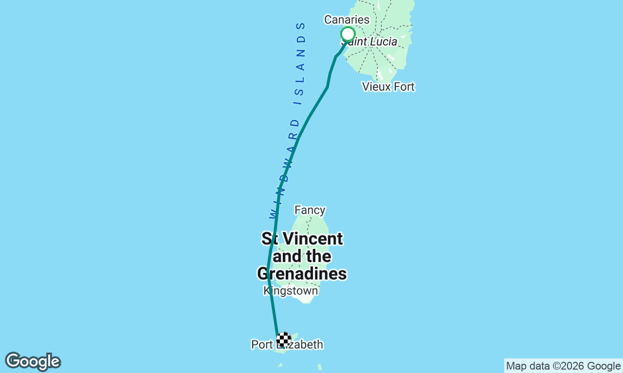 Sainte-Lucia direction Bequia : Saint-Vincent & Les Grenadines