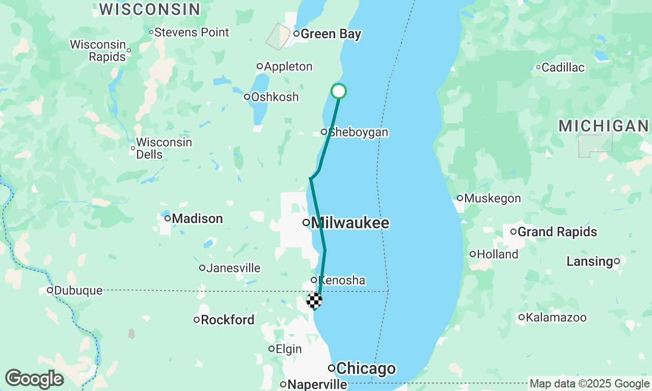 Manitowoc to Waukegan