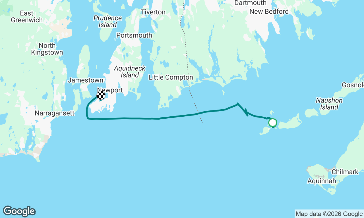 Cuttyhunk to Newport - motor all the way