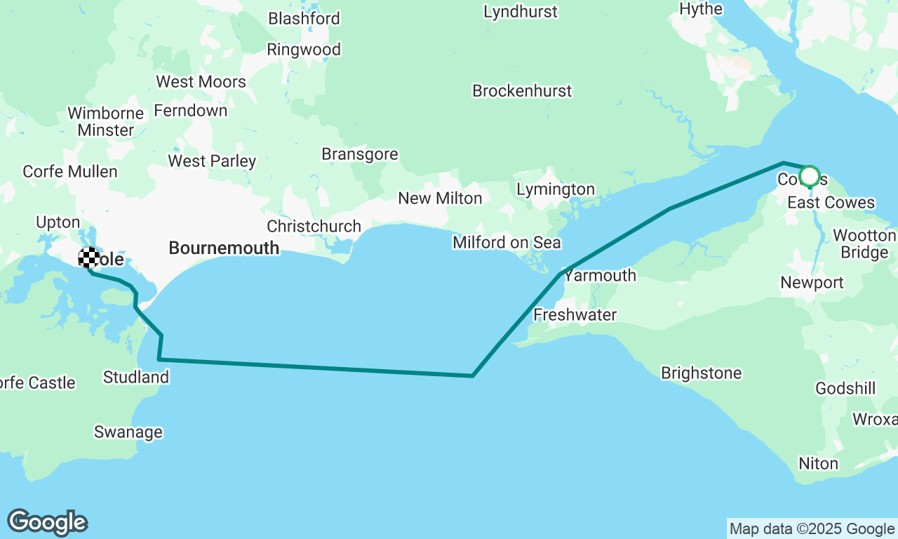 Cowes to Studland then Poole 
