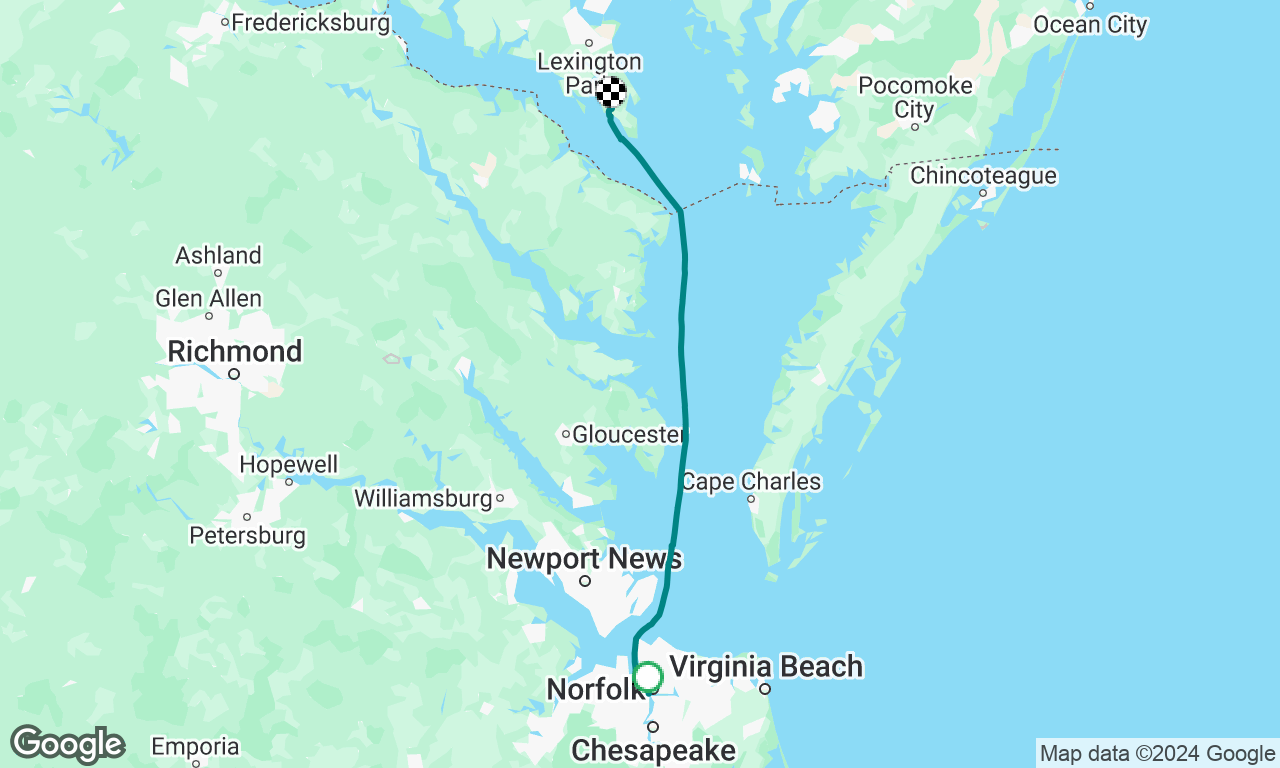 Norfolk, VA to Point Lookout, MD