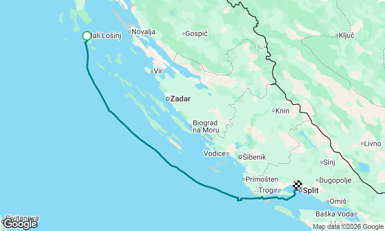 Overnight downwind-Istria to Split