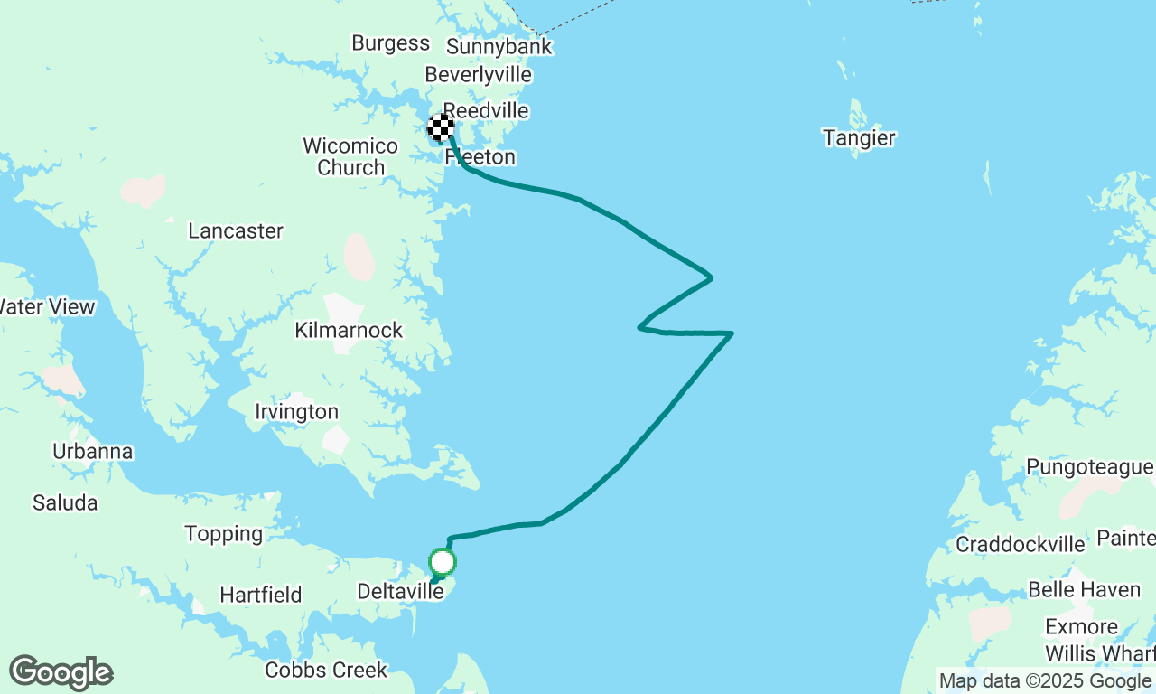 Deltaville to reedville-ish. 