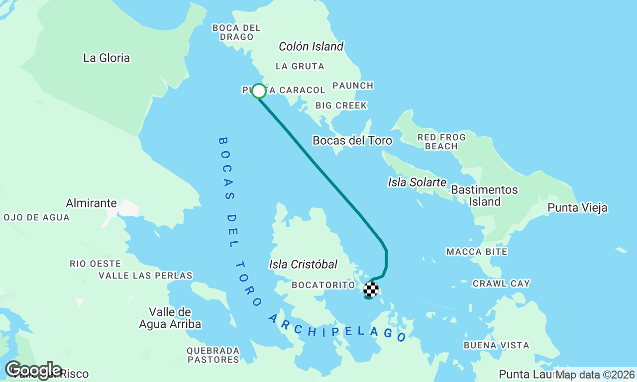 Starfish Beach to Dolphin Bay Anchorage Bocas del Toro PA